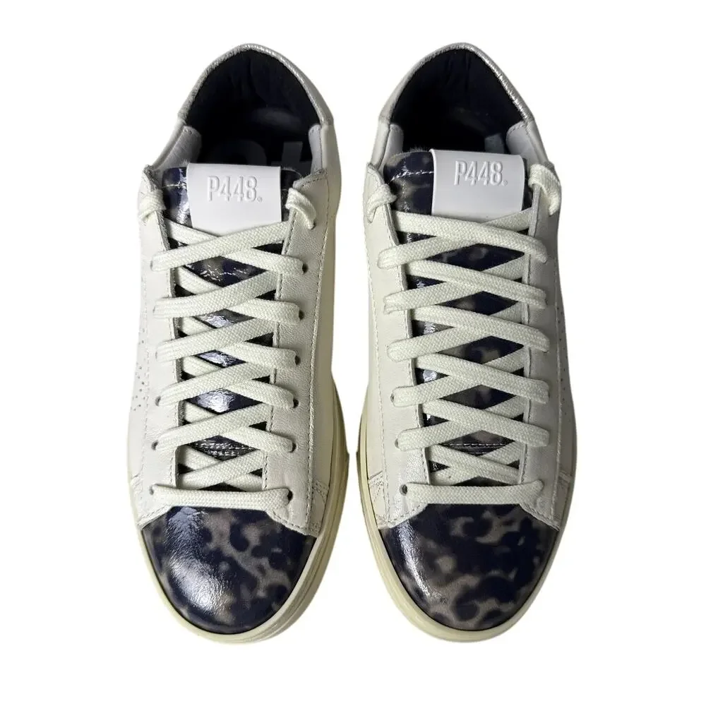 P448 Jack Turtle Sneakers Casual Womens EU37 M US 6.5-7 Leather Faux Fur Lace Up - Picture 3 of 14